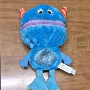 Blue Plush Monster Pouch